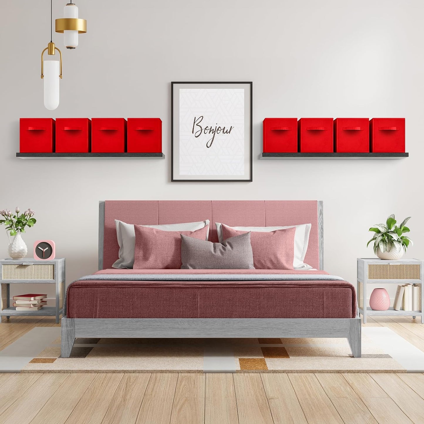 Sorbus 13 Inch Storage Bins - Sturdy Collapsible Fabric Storage Cubes with Handle - 8 Foldable Baskets for Organizing Clothes, Toys, Books - Storage Baskets for Shelves, Closets