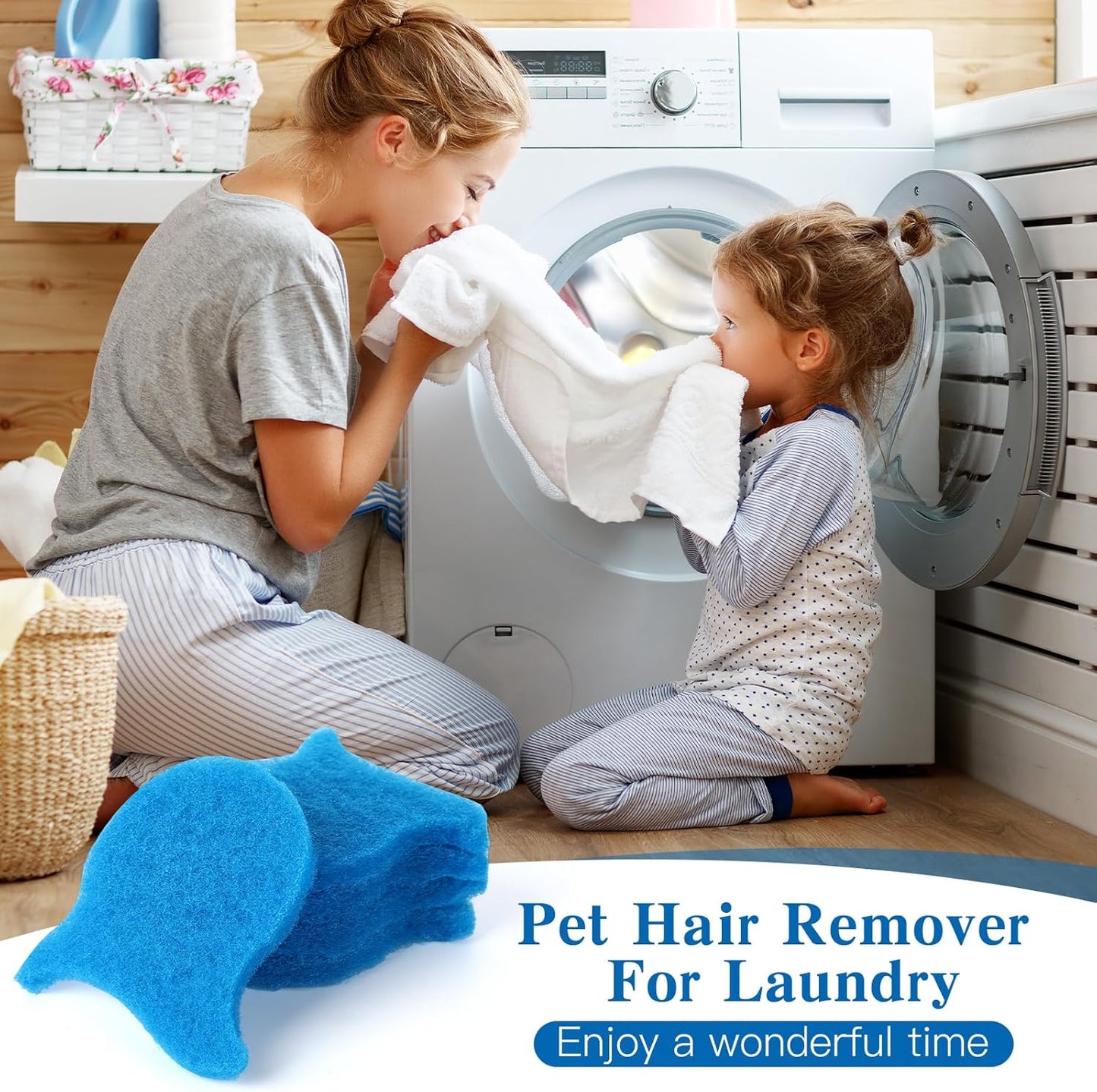 12PCS Pet Hair Remover for Laundry, Reusable Laundry Pet Hair Catcher, Soft Fish Shape Pets Hairs & Lint Catcher for Washing Machine, Dryer, Washer, Bedding, Clothes (Blue)