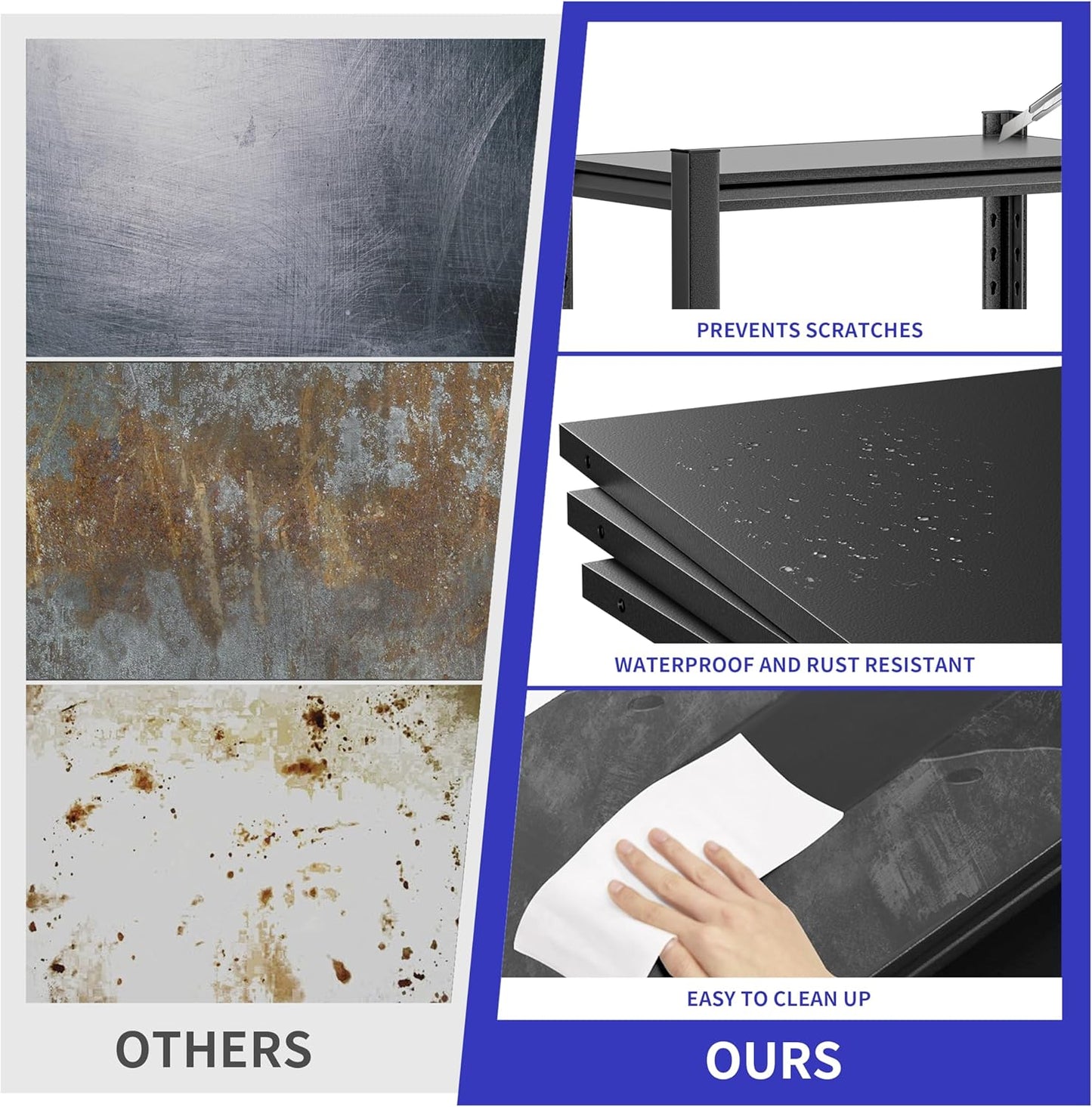 3 Pieces Garage Shelving,87"X48"X24"Inches,Heavy Duty Sturdy Steel Thickened Metal Shelves for Storage,Garage Storage Shelves,Black Shelving Unit Shelf Rack Industrial Shelving Shelf