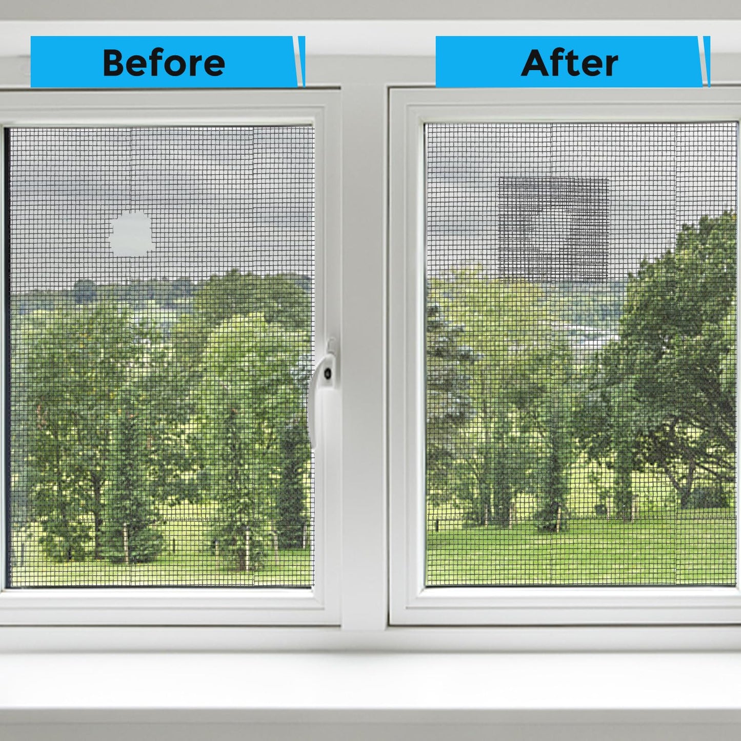 Grey Window Screen Repair Tape, 2IN X 10FT Screen Repair Kit for Windows or Doors, Strong Adhesive Fiberglass Mesh Patch Tape