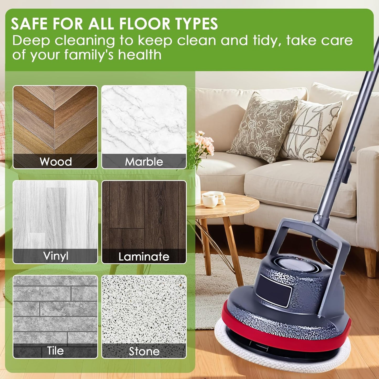 2 Pack 12" Floor Machine Pads Compatible with Oreck Commercial 550MC 437.056 Orbiter Scrubber Machine, Microfiber Carpet Bonnet, Floor Buffer Pad for Deep Cleaning (Bonnet & Buffer)