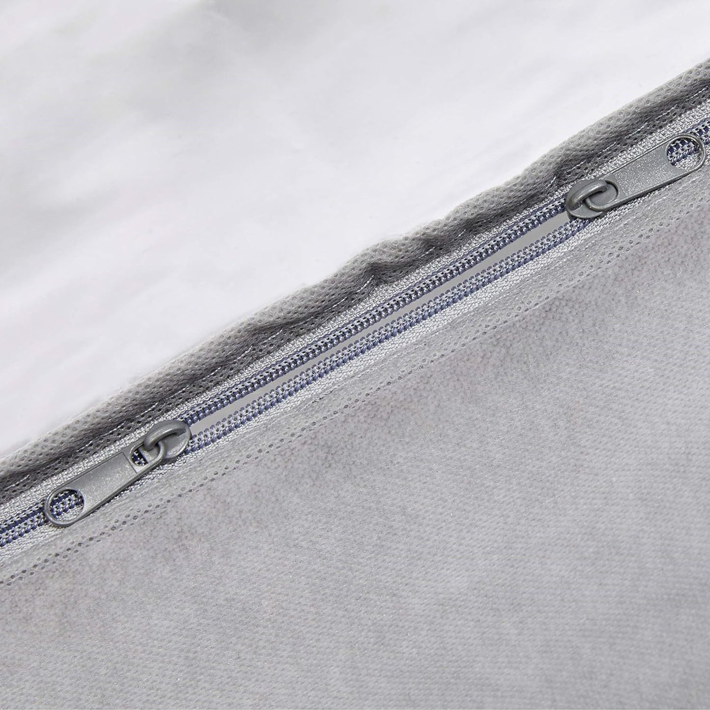 Amazon Basics Under Bed Fabric Zipper Blanket Storage Container Bags with Window and Handles, 2-Pack, 18 x 42 x 6 inches, Gray