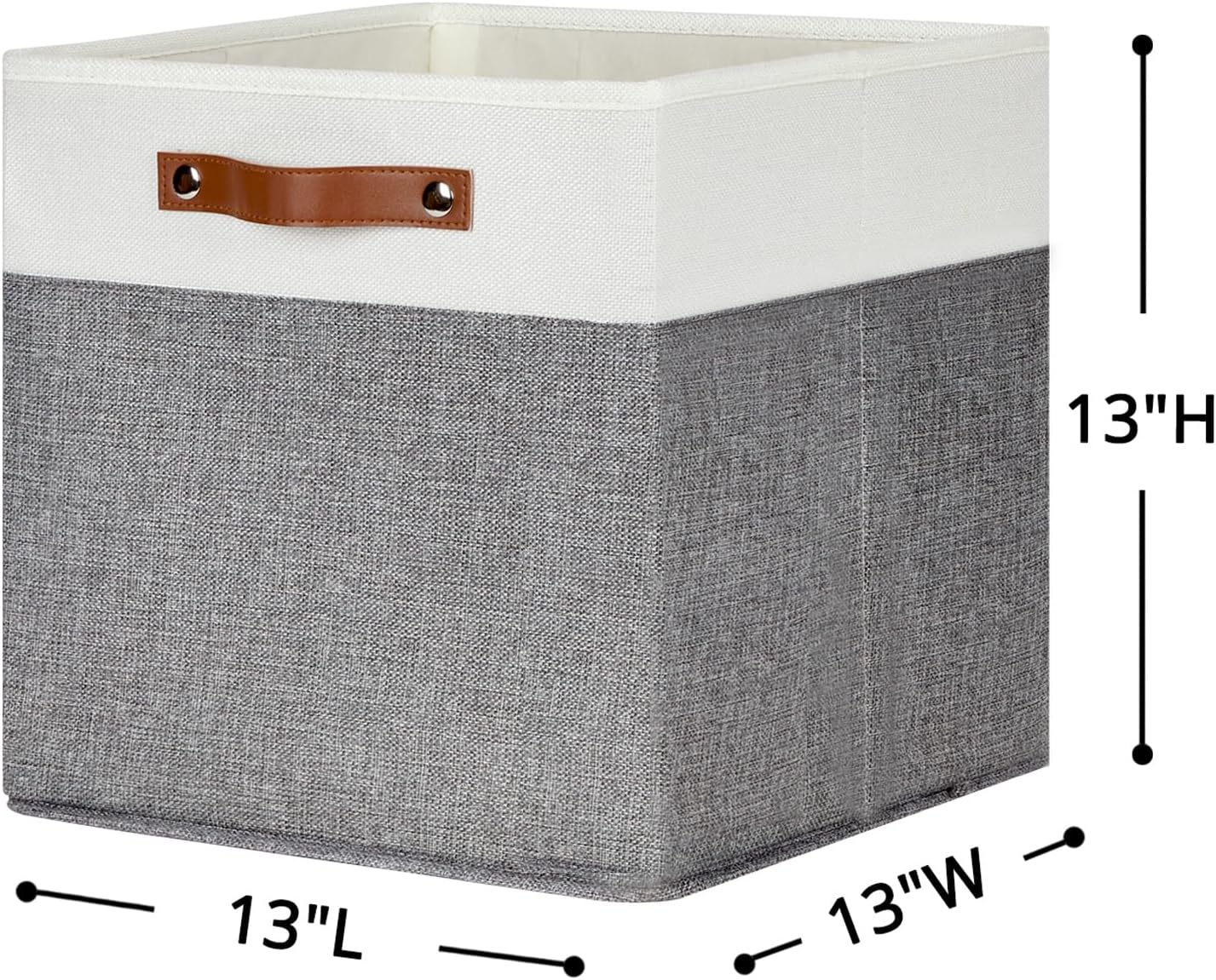 HNZIGE Foldable Storage Bins 13x13 Storage Cubes Set of 4 Fabric Linen Storage Baskets for Shelves Drawer with Handles Organizer for Shelves Toy Nursery Closet Bedroom
