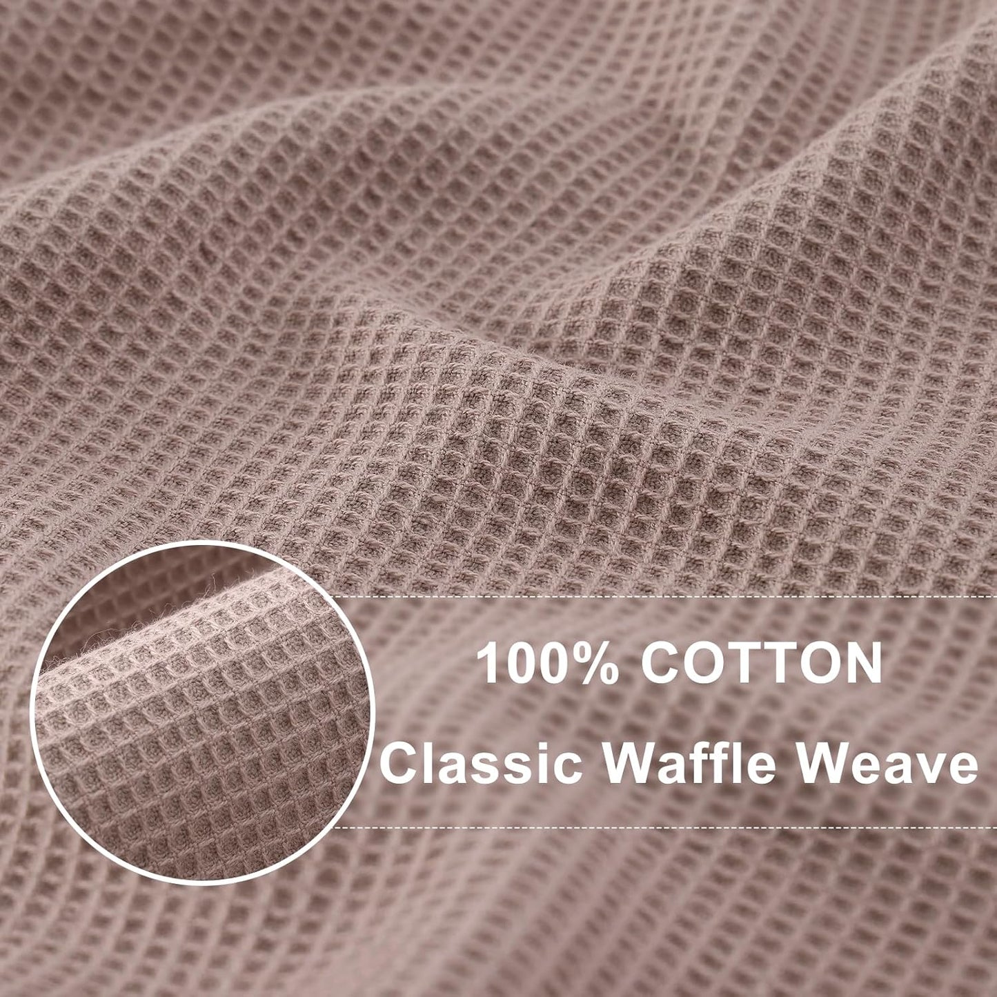 Homaxy 100% Cotton Waffle Weave Dish Cloths - 8 Pack Soft and Absorbent Dish Towels - 12 x 12 Inches Quick Dry Dish Rags - Brown