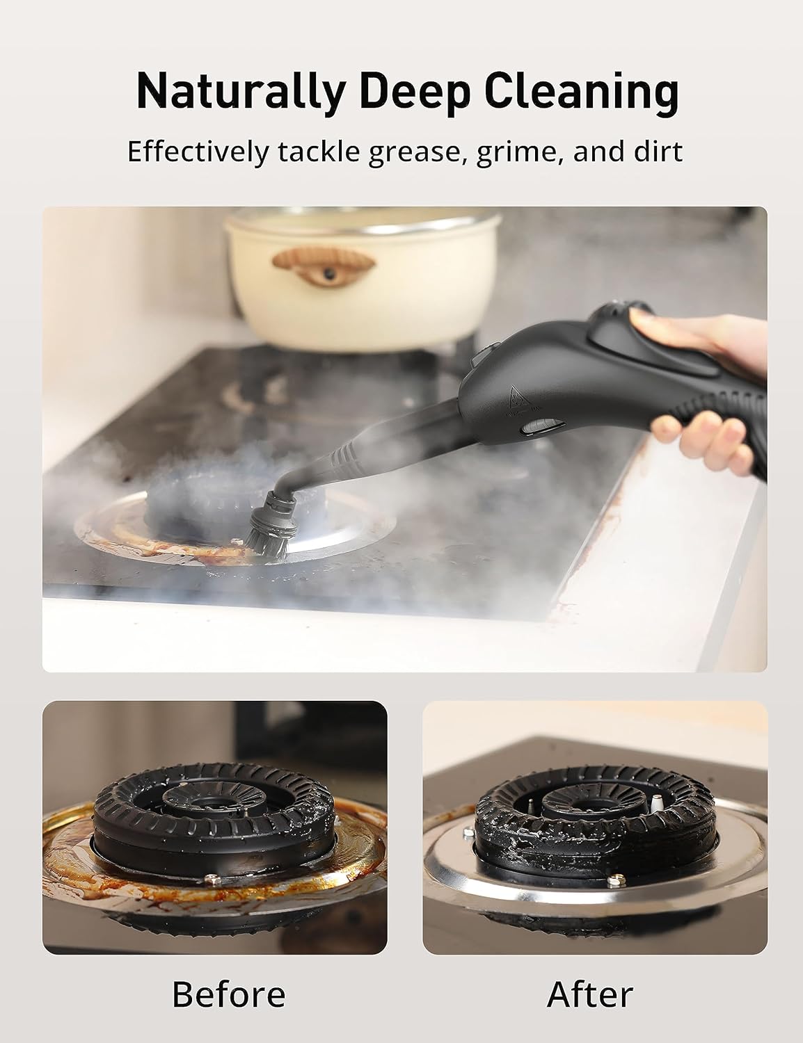 Steam Cleaner,Fast 50S Heat-Up Refill Anytime,293°F/70 PSI Powerful Multipurpose Handheld Steam Mop for Home Use with 50.7Oz Capacity,Steamer for Carpets,Hardwood Floor,Car,Tile,Crack Cleaning,6M Cord