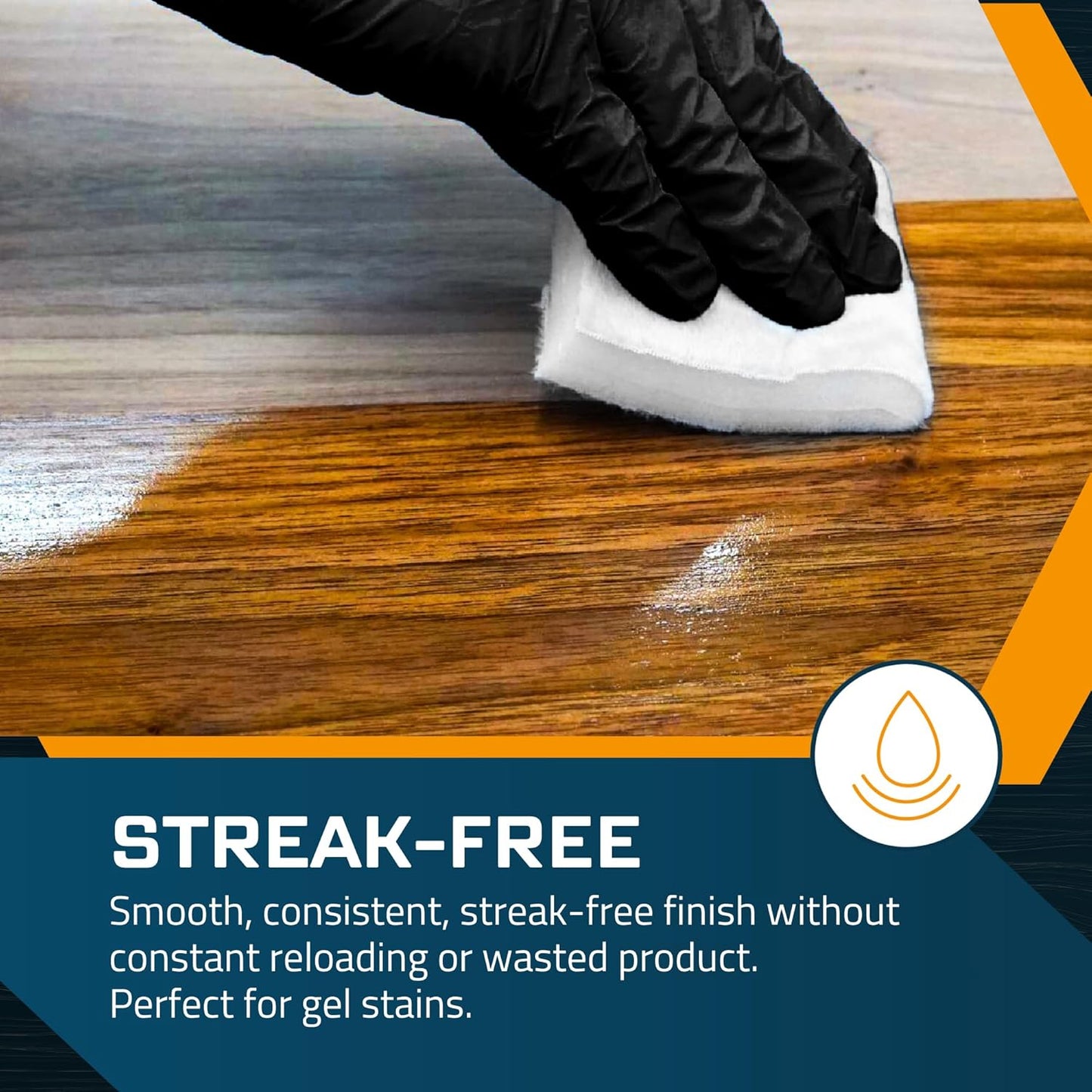 MāKRS Double Thick Stain Pad, Cut-to-Size Staining Pads, 1-Pack, Lint, Snag, Streak-Free Applicator, Micro Brush Material, Wood Stains and Oil Based Finishes, Easy to Use with Consistent Application