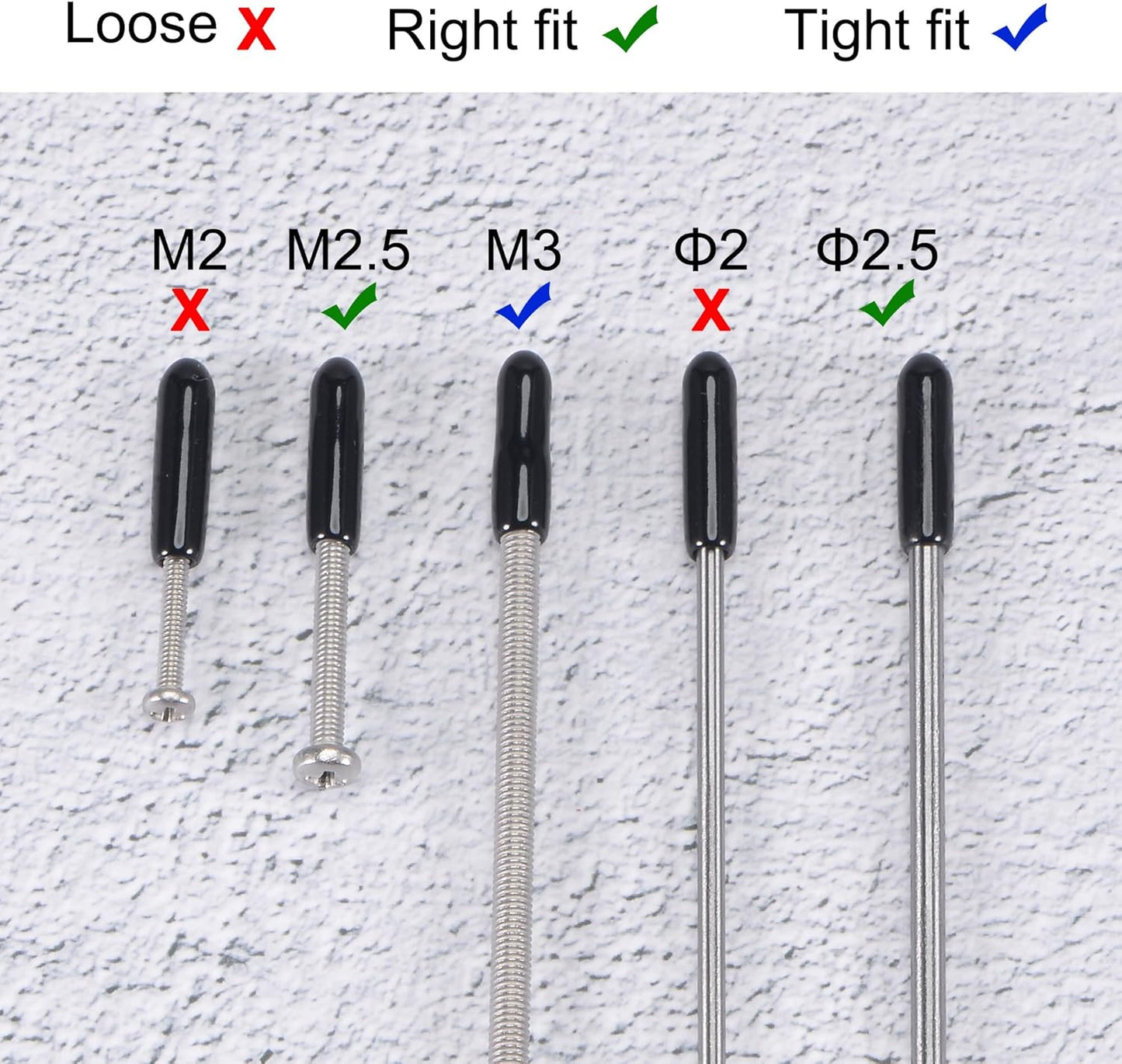 uxcell 20pcs Rubber End Caps 2.5mm ID Vinyl Round Tube Bolt Cap Cover Thread Protectors Black