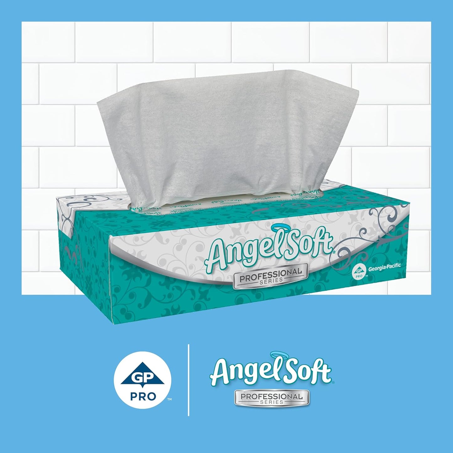 Georgia-Pacific Angel Soft Professional Series 2-Ply Facial Tissue (48580), 100 Sheets Per Box, 30 Tissue Flat Boxes Per Bulk Case