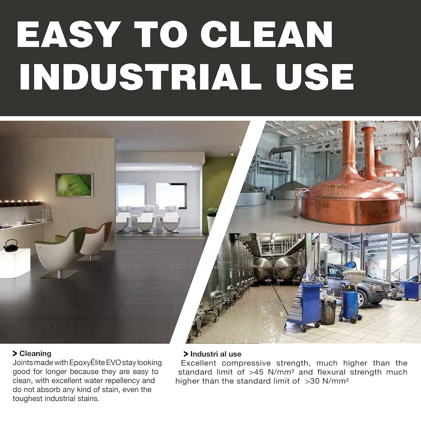 The Tile Doctor EpoxyElite EVO - Litokol Epoxy Grout for Tile, Ideal for Home Office Decor & Bathroom Tile, Brown 4-5 kg - 11 lb