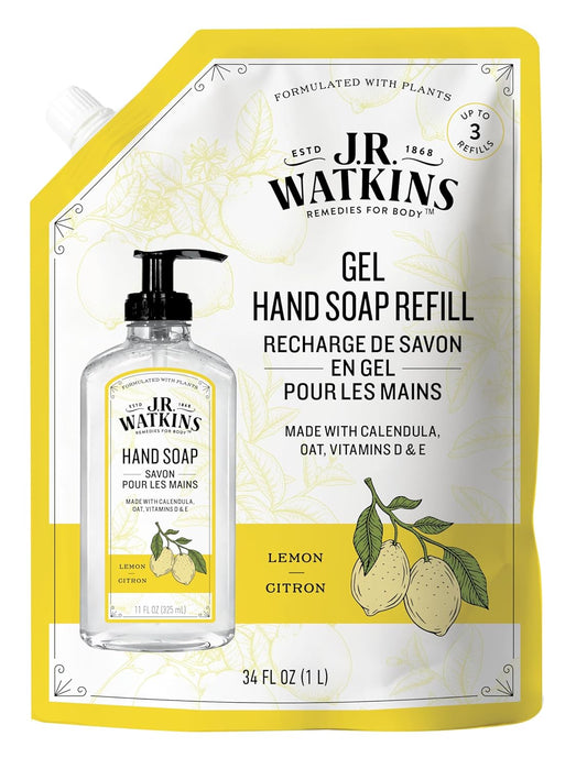 J.R. Watkins Liquid Hand Soap Lemon Refill, 34 Fl Oz