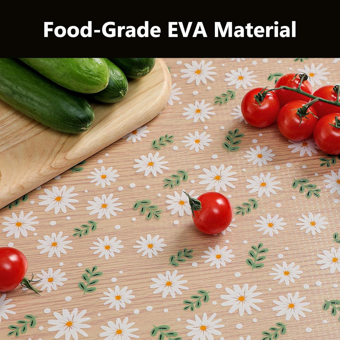 INNOLITES Shelf Liner – Cabinet & Drawer Liner Non-Adhesive – Waterproof Oil-Proof – Durable EVA with Floral for Kitchen Cabinets Refrigerator – BPA-Free, Easy to Cut 23.6" x 360"