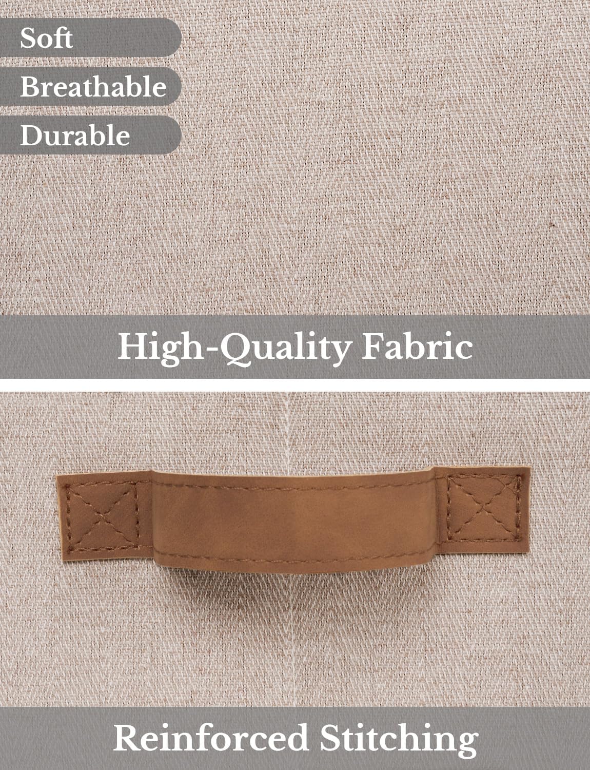 StorageWorks Closet Storage Bins, Trapezoid Organizer Box for Shelves, Fabric Clothes Bin, Foldable Organizing Baskets with Handles, Large, Brown and Beige, 3-Pack