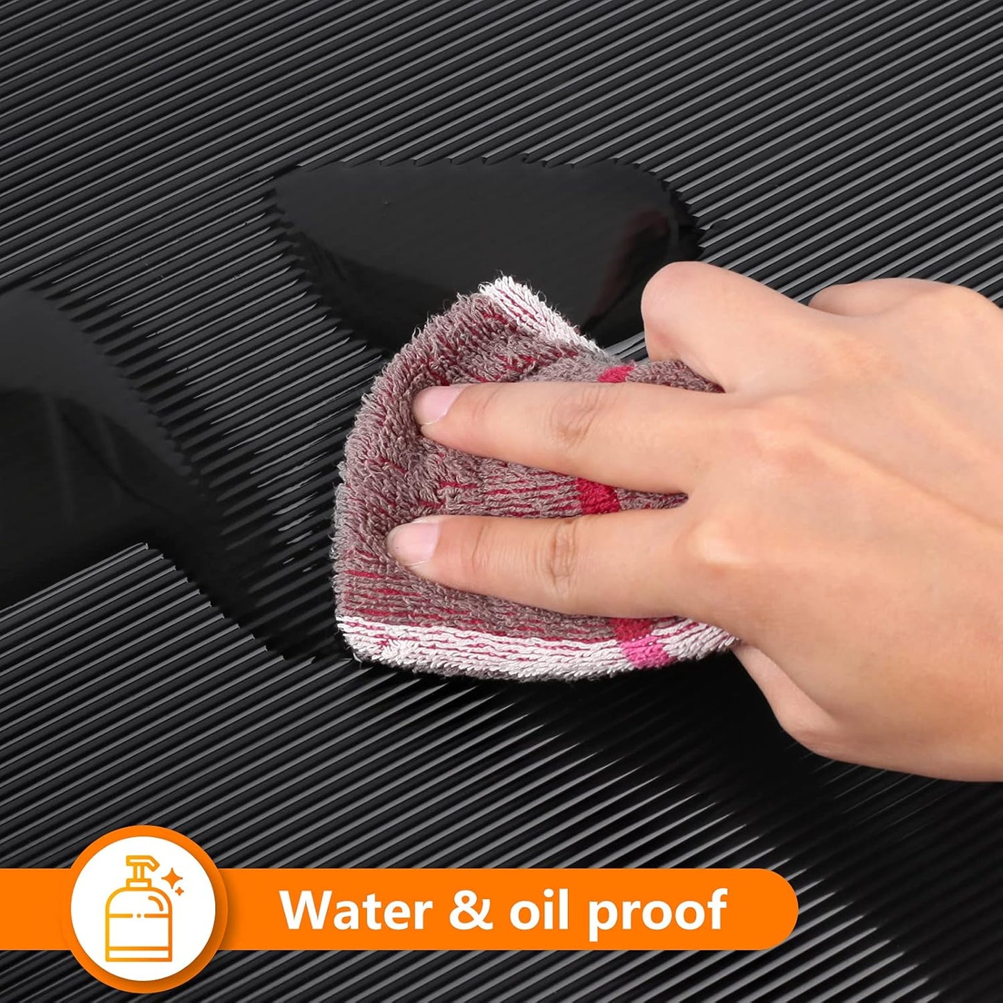 Shelf Liners for Kitchen Cabinets Non Adhesive Drawer Liner EVA Material Cupboard Mat Waterproof Refrigerator Mats Washable Fridge Liner for Cupboard and Desks Black Shelf Liner 23.6 x 236.2 Inches