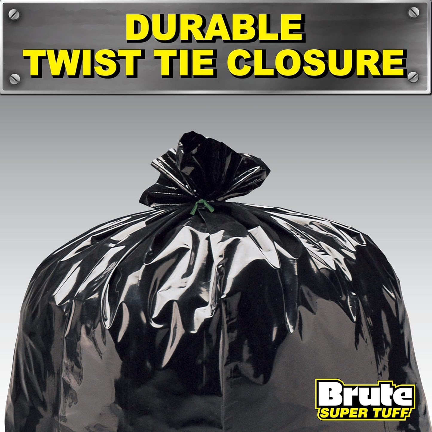 Heavy Duty Contractor Bags, Extra Large Trash Bags, Twist Tie Closure, Black, 55 Gallon, 15 Count