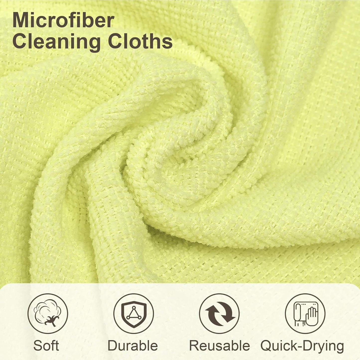 LIVOS Microfiber Cleaning Cloth Roll - 80 Pack, Reusable Paper Towels Tear Away Towels, Microfiber Towels for Cars, Super Absorbent Lint Free Cleaning Rags for House, Kitchen-Beige Yellow,11.5"x11.5"