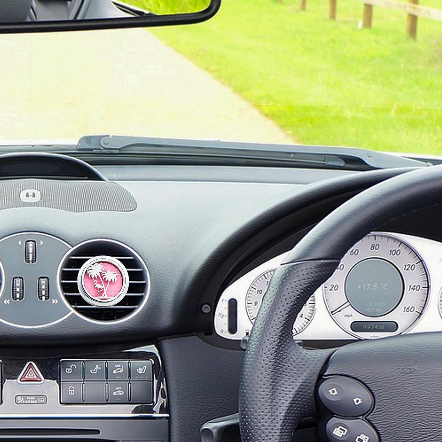 Car Diffuser Vent Clip 30mm Aromatherapy Essential Oil Automotive Diffuser Air Fresheners Vent Clips Car Accessories for Women Birthday Gifts (Flamingo)