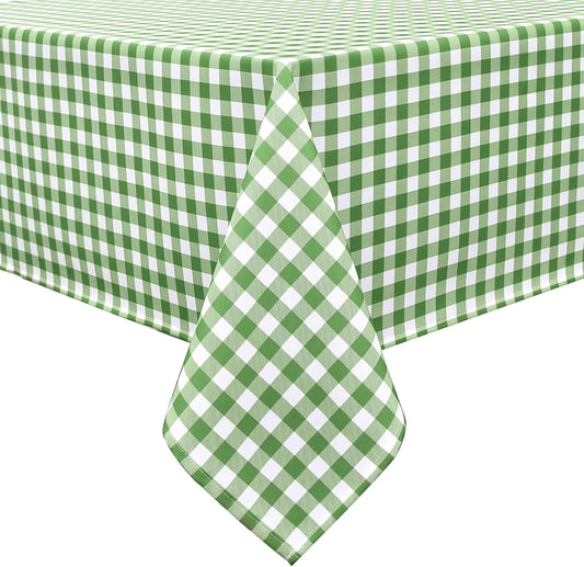 Waterproof Checkered Tablecloth Fabric - Rectangle 58x84 Inch Classic Gingham Buffalo Plaid Table Cloth for Indoor/Outdoor Use - Washable Table Cover for Kitchen, BBQs, and Parties