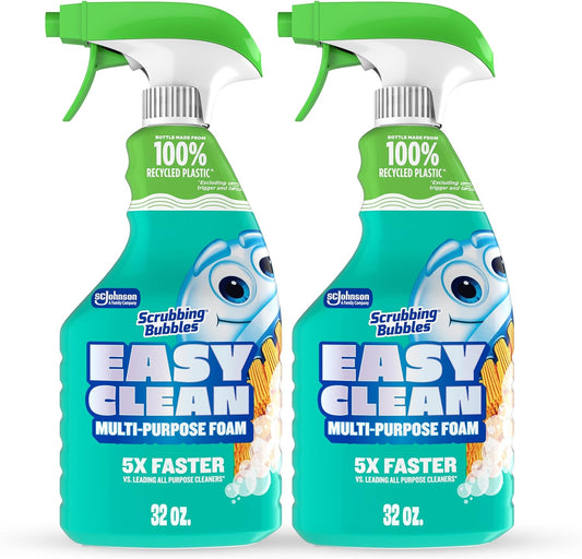 Scrubbing Bubbles Easy Clean Foaming Multipurpose Bathroom Cleaner Spray, Bottle Made from 100% Recyled Plastic, 32 Ounce Spray (Pack of 2)