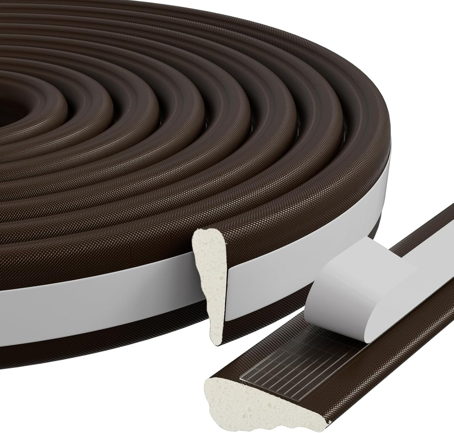 3 Pack*16.4 Ft Weather Stripping Seal Strip for Doors,Soundproofing Window Insulation Draft Stopper for Winter, Selfadhesive Foam Weather Strip for Door Frame,Door Gap Filler Noise Blocker(Brown)