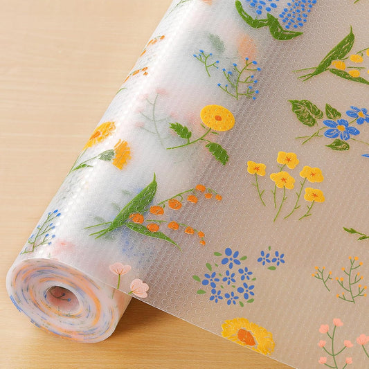 INNOLITES INNOLITES Non-Slip Shelf Liner – Cabinet & Drawer Liner Non-Adhesive – Waterproof Oil-Proof – Durable EVA with Floral for Kitchen Cabinets Refrigerator – BPA-Free, Easy to Cut 17.7" x 197"