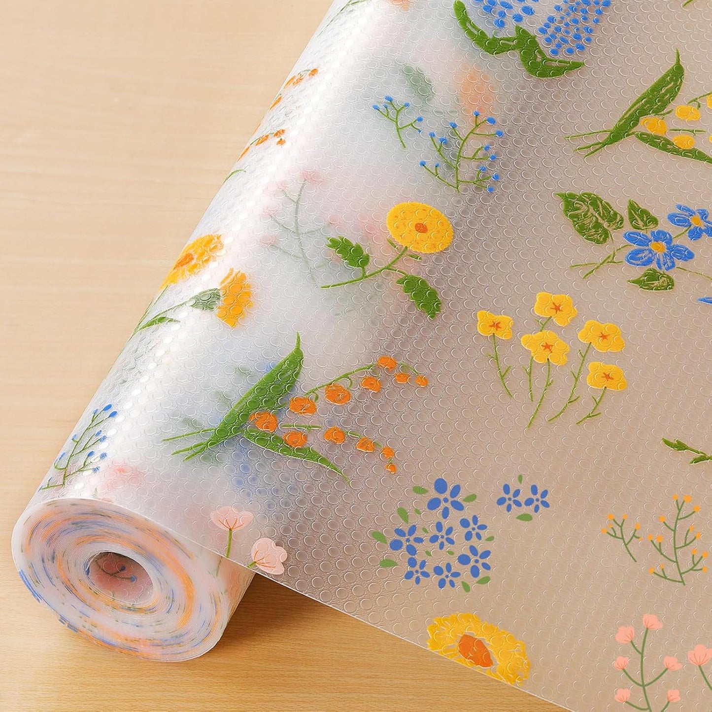 INNOLITES Non-Slip Shelf Liner – Cabinet & Drawer Liner Non-Adhesive – Waterproof Oil-Proof – Durable EVA with Floral for Kitchen Cabinets Refrigerator – BPA-Free, Easy to Cut 23.6" x 360"