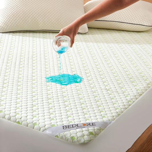 Waterproof Mattress Protector, Twin Size Mattress Pad Fitted 6"-15" Deep Pocket, 3D Air Fabric Soft Breathable Bed Mattress Cover Noiseless Washable