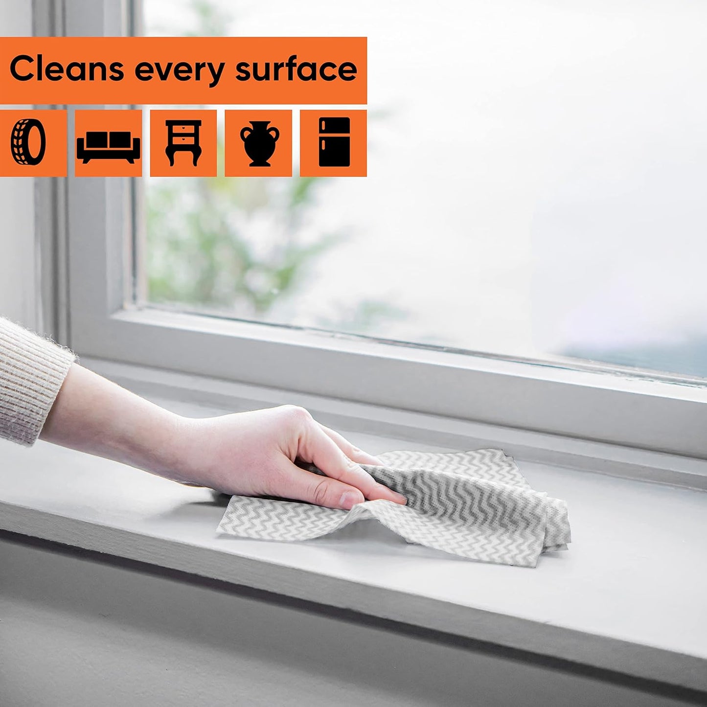 Superio Handy Wipes for Kitchen Multi-Purpose Heavy-Duty Reusable Cleaning Cloth for House, Bathroom, and Office. Disposable Dish Towel (10 Grey)