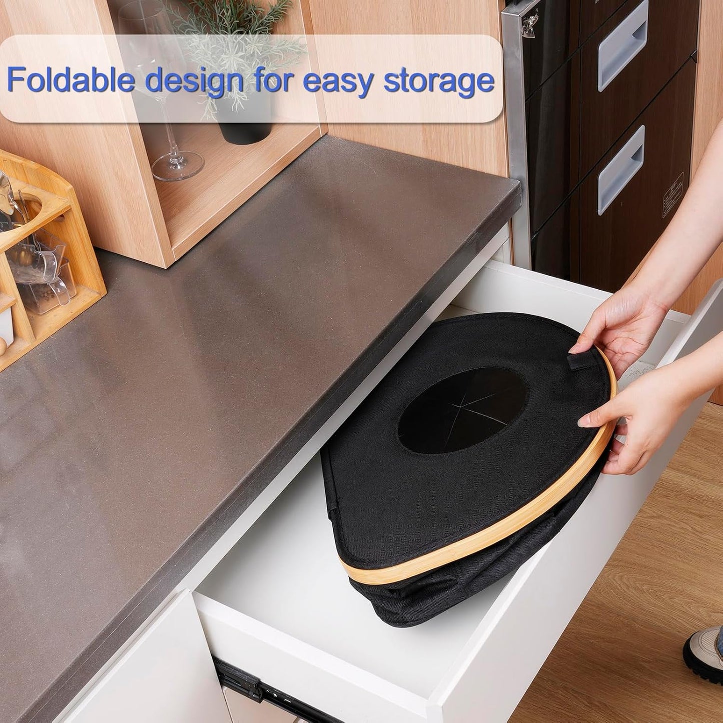 efluky Recycling Bin for Kitchen 100L, 26 Gallon Recycle Bins for Indoor Outdoor Home Use with 2 Removeable and Reusable Inner Bags, Tall Recycle bin for Bottle Can Plastice Stickers (Black)