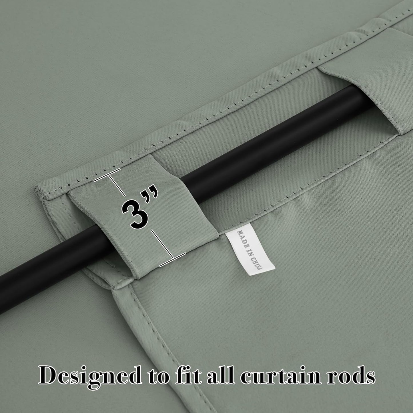 RYB HOME Sage Green Curtains for Bedroom, Blackout Thermal Insulated Drapes Back Tab& Rod Pocket, Vertical Privacy UV Protection Shades, 42 Inch Wide by 72 Inches Long, 2 Panels