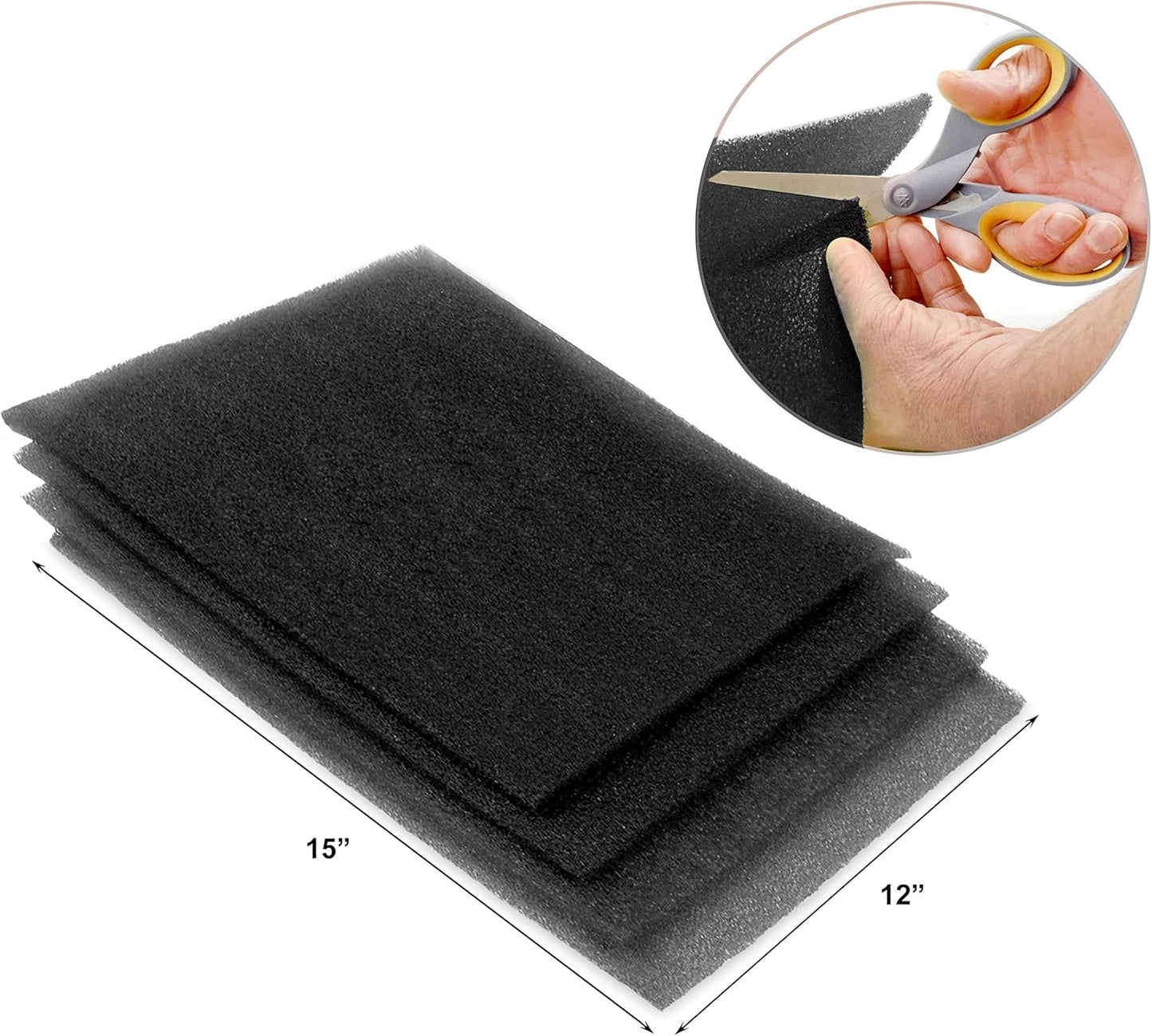 Dualplex® Fruit & Veggie Life Extender Liner for Fridge Refrigerator Drawers, 12x15 Inches (4 Pack) – Extends The Life of Your Produce & Prevents Spoilage (Black)