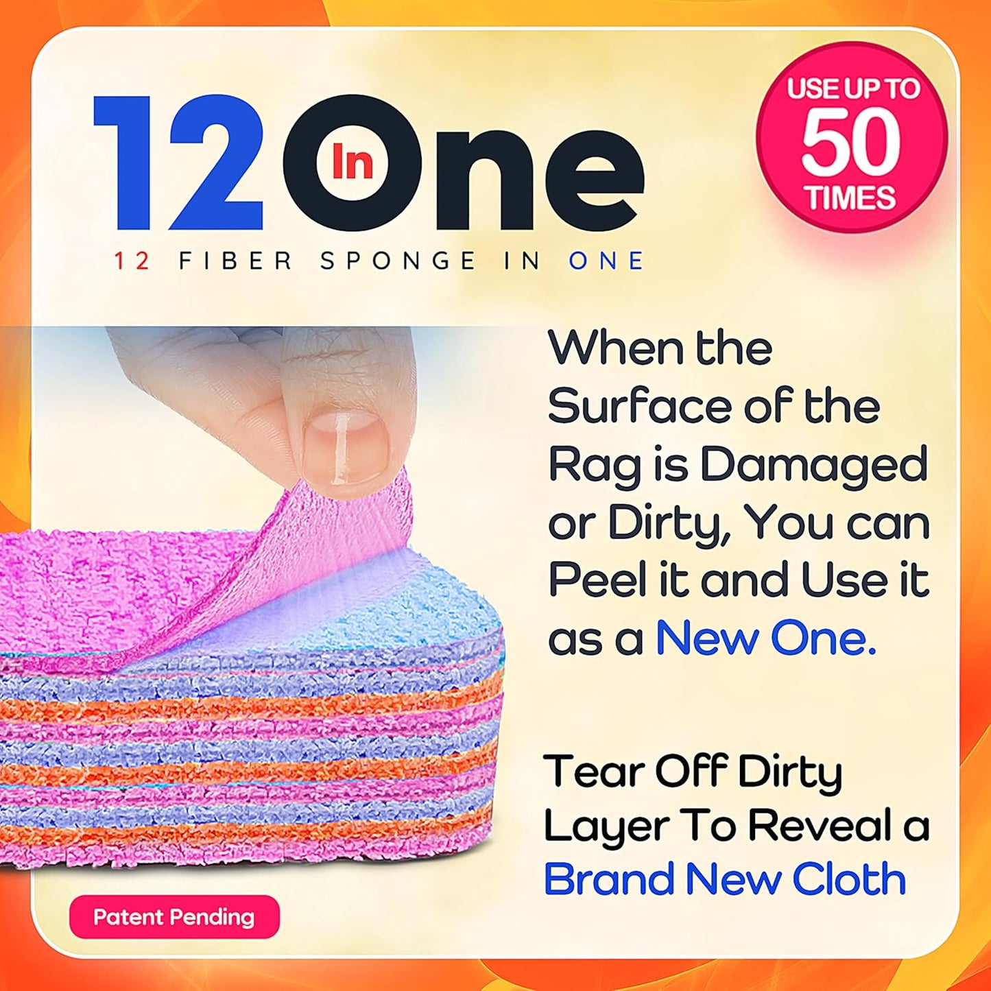 Magical Fiber Stain Remover- Use as Spot Remover- No Dry Cleaning Food, Grease, Coffee Off Laundry, Tea, Fabric, Pet Stains, Stain Remover Sponge Clothes, Carpet, Sofa, Mattress & Upholstery (1 Pack)