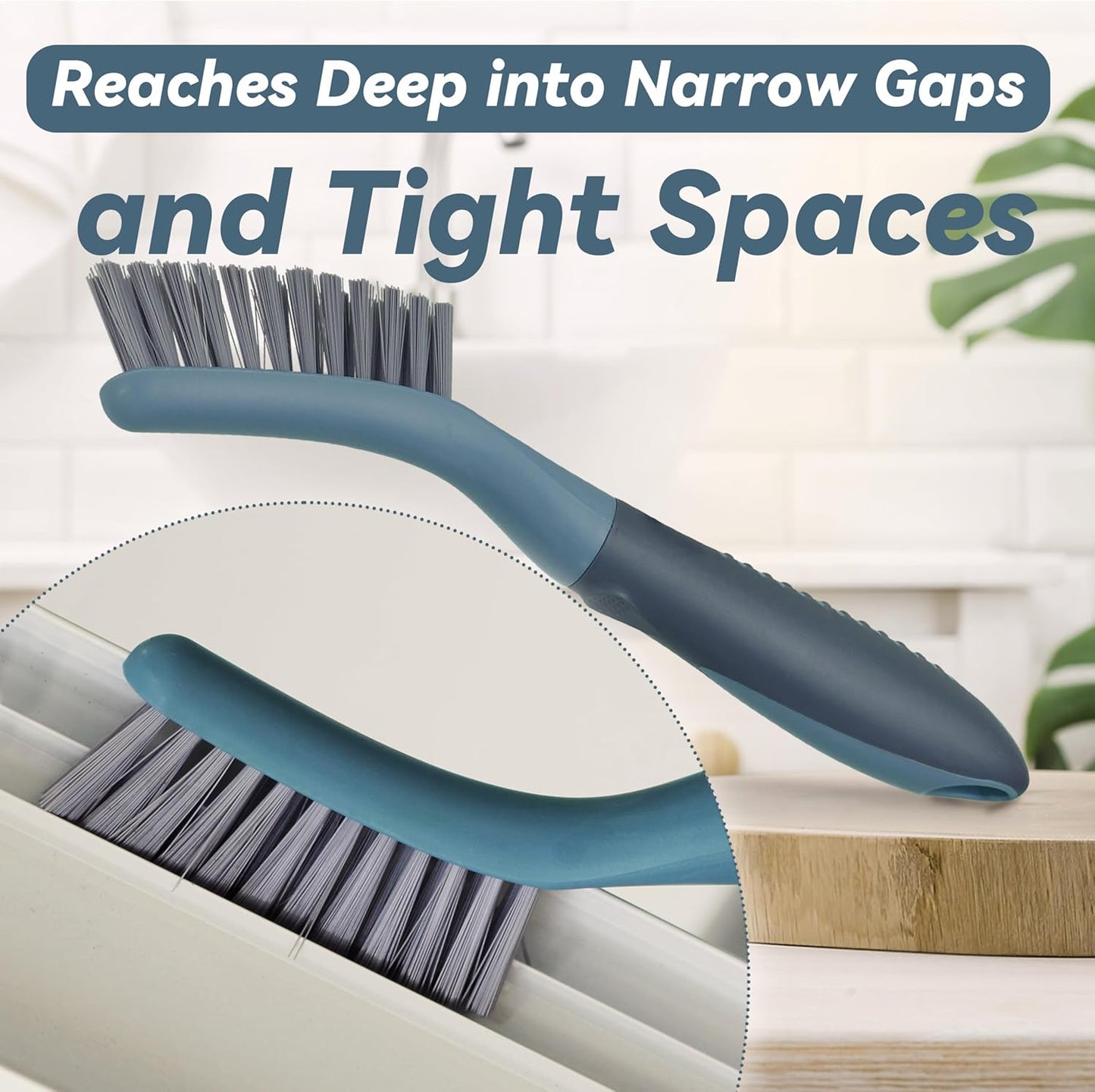 PHYEX 2 Packs Small Brushes for Cleaning, Stiff Bristle Grout Scrub Brushes for Kitchen, Bathroom, and Tile Floors, Ideal for Gaps, Crevices, and Window Tracks