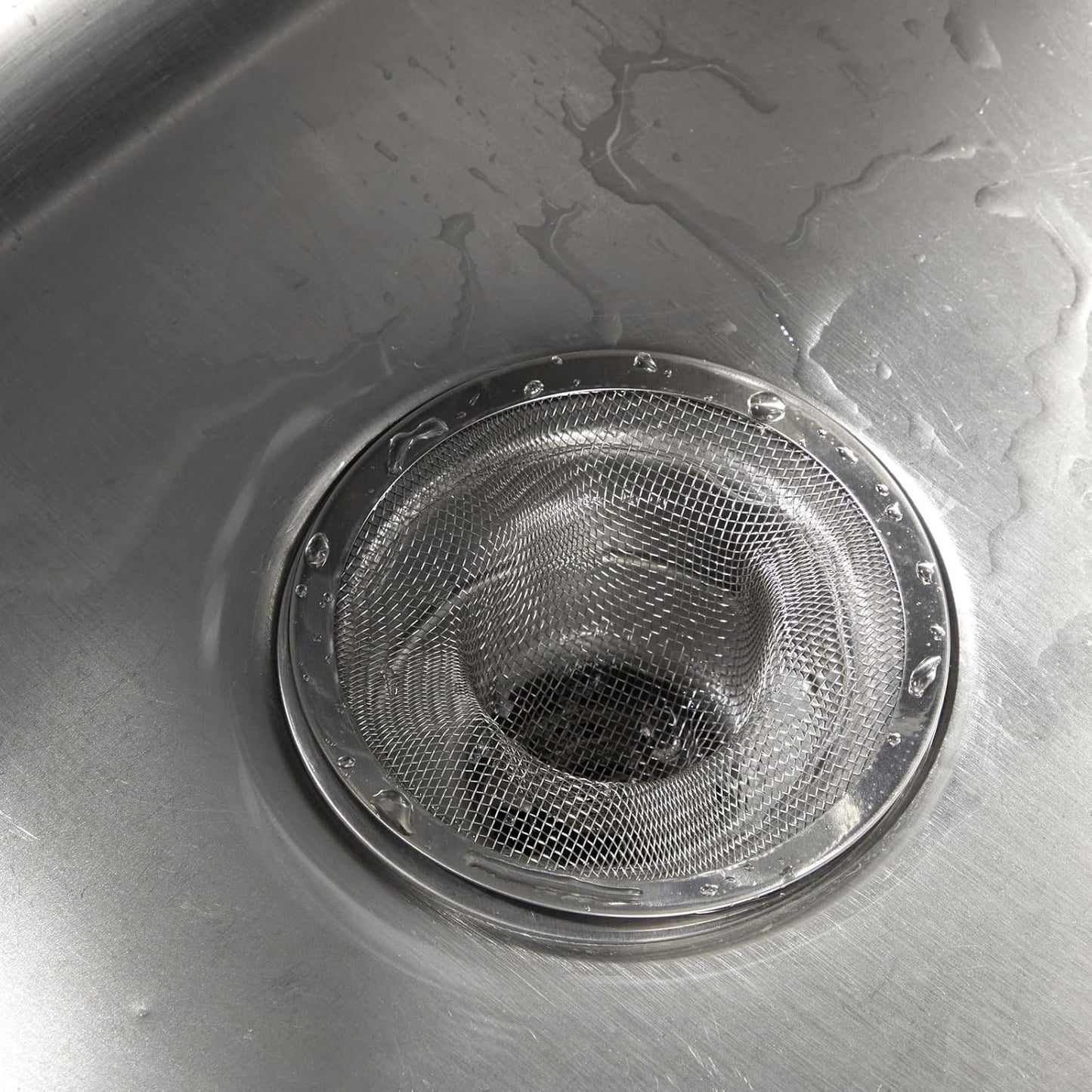 Juvale 4-Pack Stainless Steel Kitchen Sink Drain Strainer - Mesh Screen Sink Strainer and Hair Catcher for Bathroom (4.3", 2.8" and 2.1")