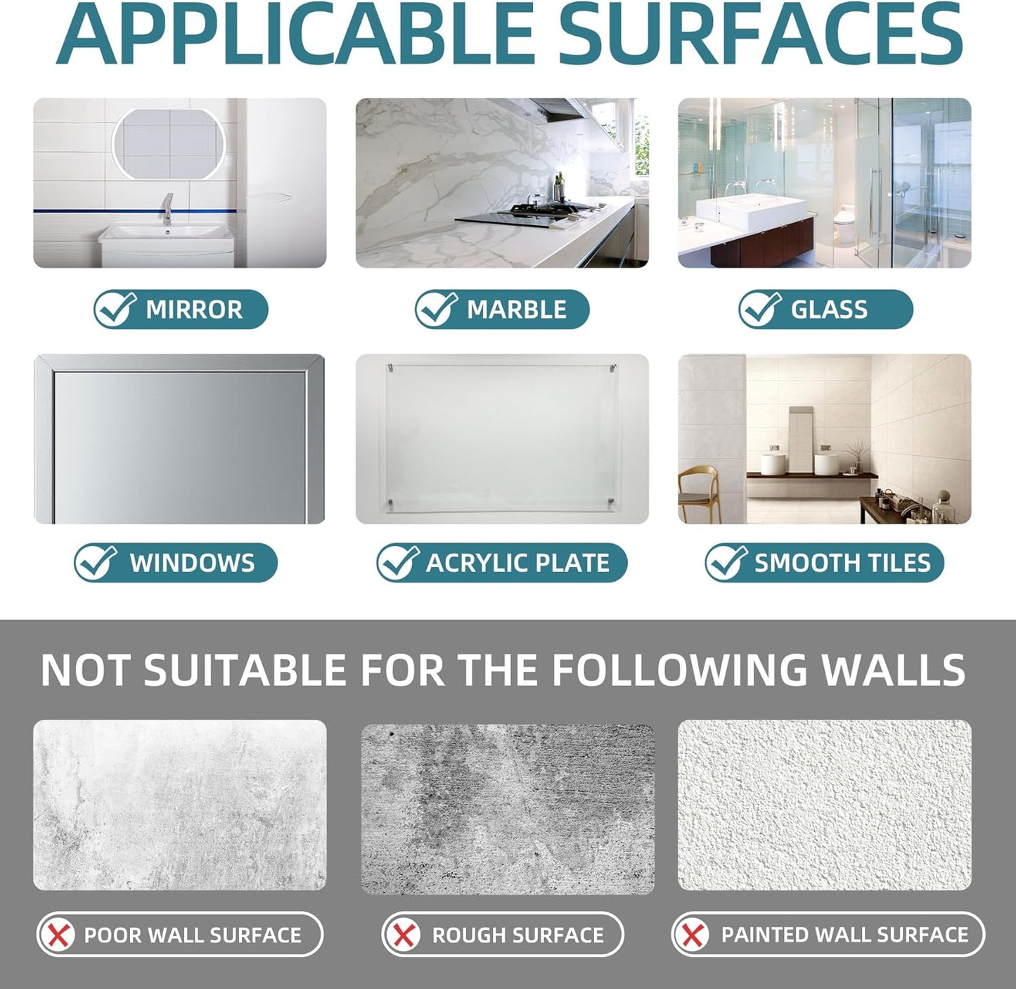 Antimbee Suction Hooks, 10 Pack Reusable Hangers, Removable Small Suction Cups for Shower, Bathroom, Glass, Door, Windows, Kitchen - Up to 11 lbs on Smooth Surface (Transparent Blue)