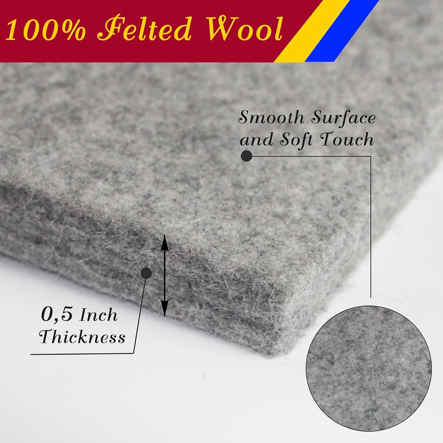 Wool Pressing Pad - 36" x 24" Quilting Ironing Pad by Savina - Take Your Quilting or Other Textile Craft to The Next Level with Professional Results