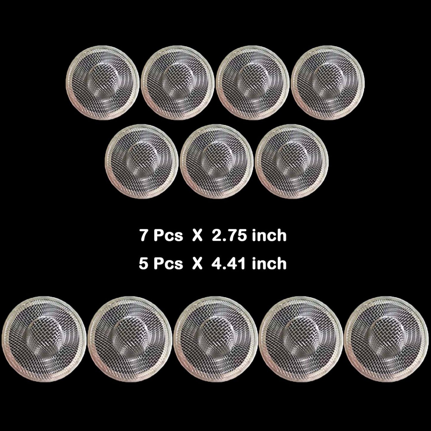 12PCS Stainless Steel Slop Basket Filter Trap, 2.75" & 4.41" Mesh Sink Drain Strainer Screen Bathroom Kitchen, Drain Mesh Basket Cover Hair Catcher for Lavatory RV Shower Floor Utility Drain