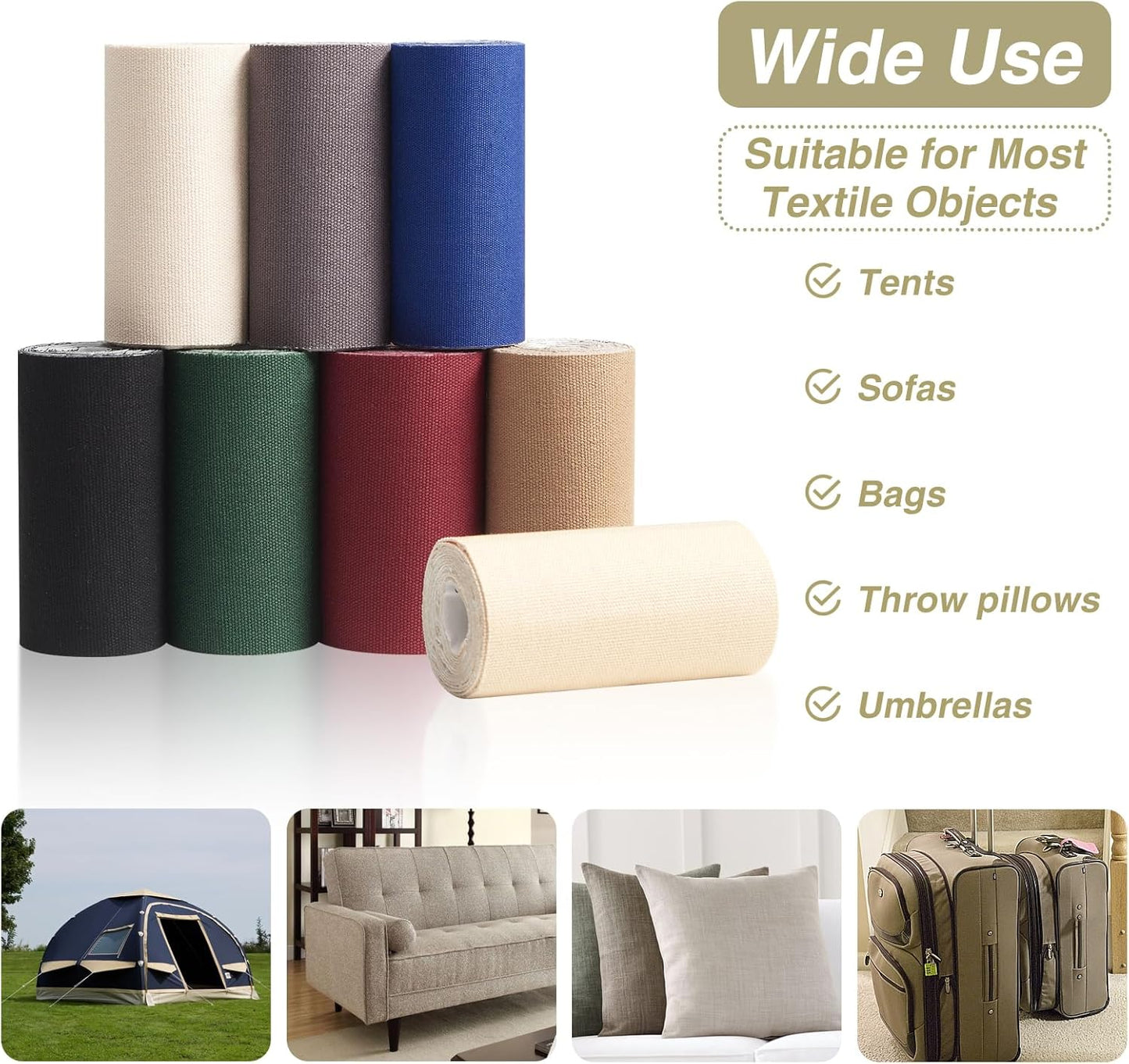 Canvas Repair Tape 4×70 Inch Waterproof Self-Adhesive Fabric Repair Patch for Repairing Boat Covers,Tents,Patio Umbrellas,Car Seats,Luggage,Sofas.(Smoky Grey)