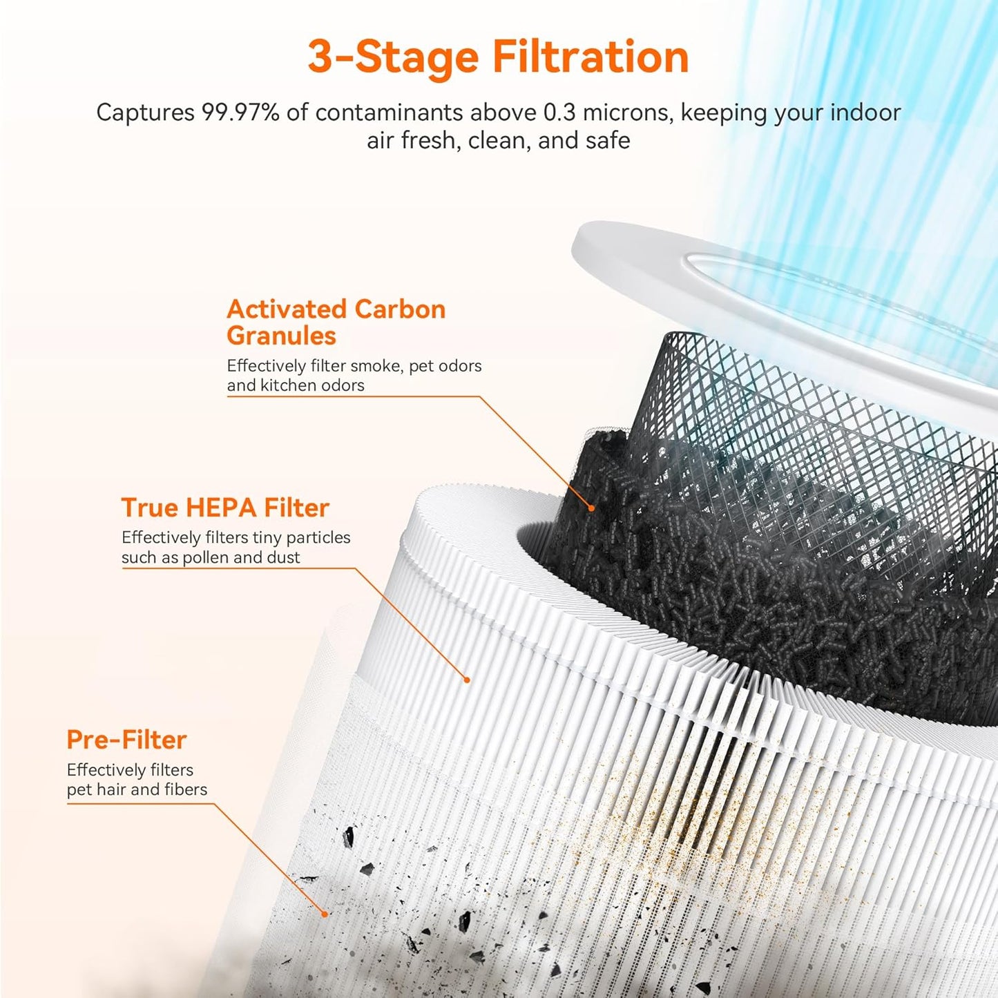 AIRROMI Air Purifiers for Bedroom Home,Up to 658 Ft²,Activated Carbon Filter Cleaner,With Fragrance Sponge for Better Sleep,Night Light,Pet Dander,Allergies,Smoke,Odor,Desktop Air Cleaner A2002 Black