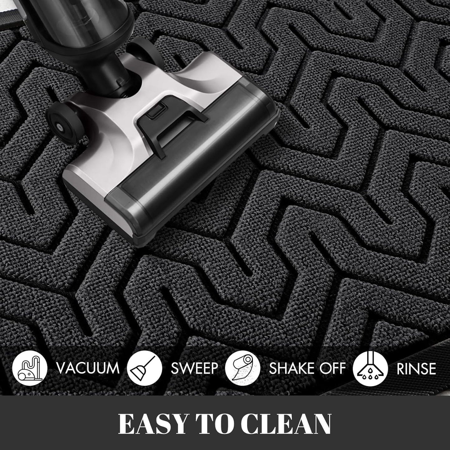 Yimobra Extra Large Door Mat Outside Entrance 60x32, Waterproof Heavy Duty Outdoor Mats for Front Door, Non Slip Rubber Entry Mat for Garage Patio, Easy Clean, Black