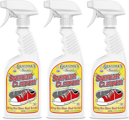 Grandma's Secret Sneaker Cleaner - Shoe Cleaner for Rubber, Canvas and Leather - Stain Remover Spray Removes Dirt, Grime and Grass - Sneakers Cleaner for Outdoor Shoes, Slippers and Moccasins – 16 oz