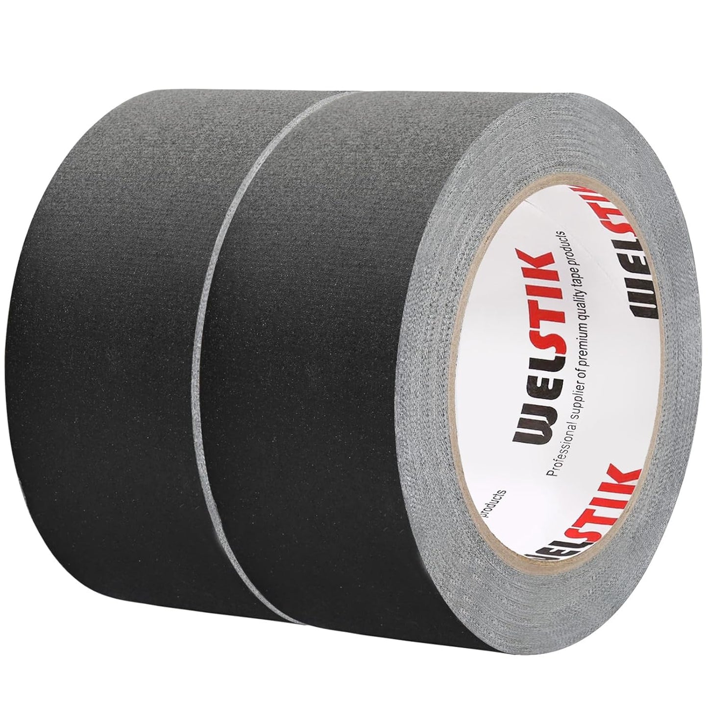 WELSTIK Non-Reflective Black Upgraded Version Gaffers Tape, 1.88 inch x 22 Yards, 2 Pack, Matte Surface, Easy Tear, Temporary Fixation, No Residue, Water Resistant
