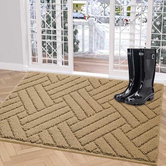 Door Mat Indoor Doormat, Brown Entryway Rug Door Mats Non-Slip Rubber Backing,Heavy Duty Low-Profile Entrance Rugs, Absorbent Resist Dirt Doormats Floor Door mat for Entryway,32"x48"