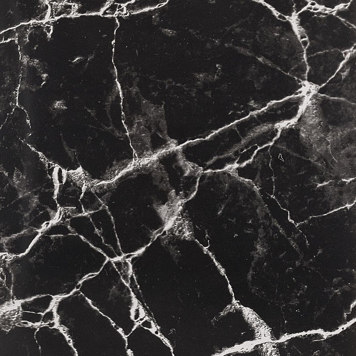 mDesign Round Metal Small 1.7 Gallon Recycle Trash Can Wastebasket, Garbage Container Bin for Bathrooms, Kitchen, Bedroom, Home Office - Durable Stainless Steel - Mirri Collection - Black Marble