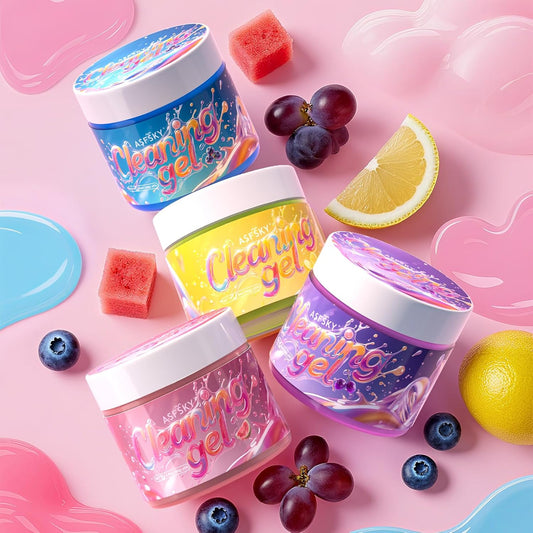 ASFSKY Car Cleaning Gel (Fruit Aroma) Cleaning Putty Universal Dust Cleaning Car Interior Cleaner Keyboard Dust Remover Car Slime Gifts for Men Women Girl（4 Pack）