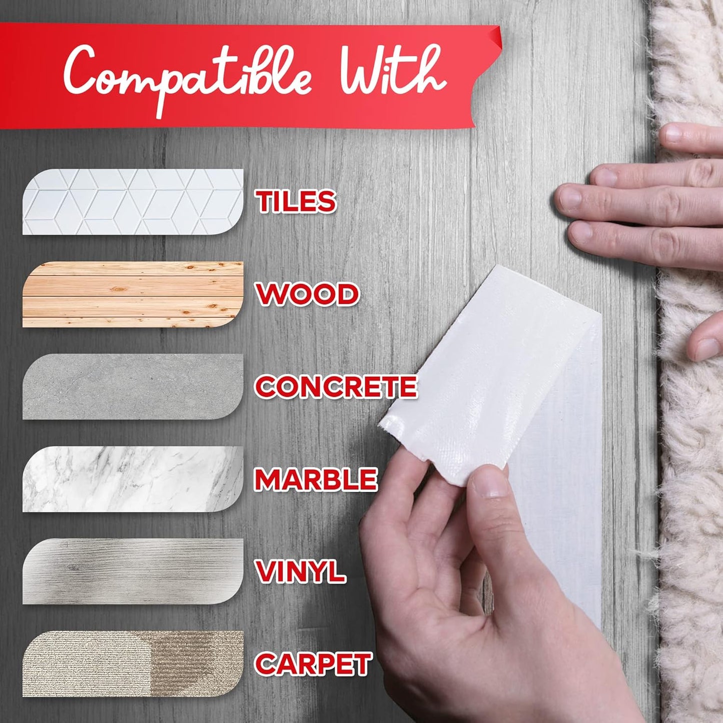 XFasten Double Sided Carpet Tape for Area Rugs, 3 Inch x 20 Yards – Heavy Duty Anti Slip Rug Grip Tape, Works as Rug Gripper, Residue Free, Wood Safe, Easy Removal for Hardwood and Laminate Floor