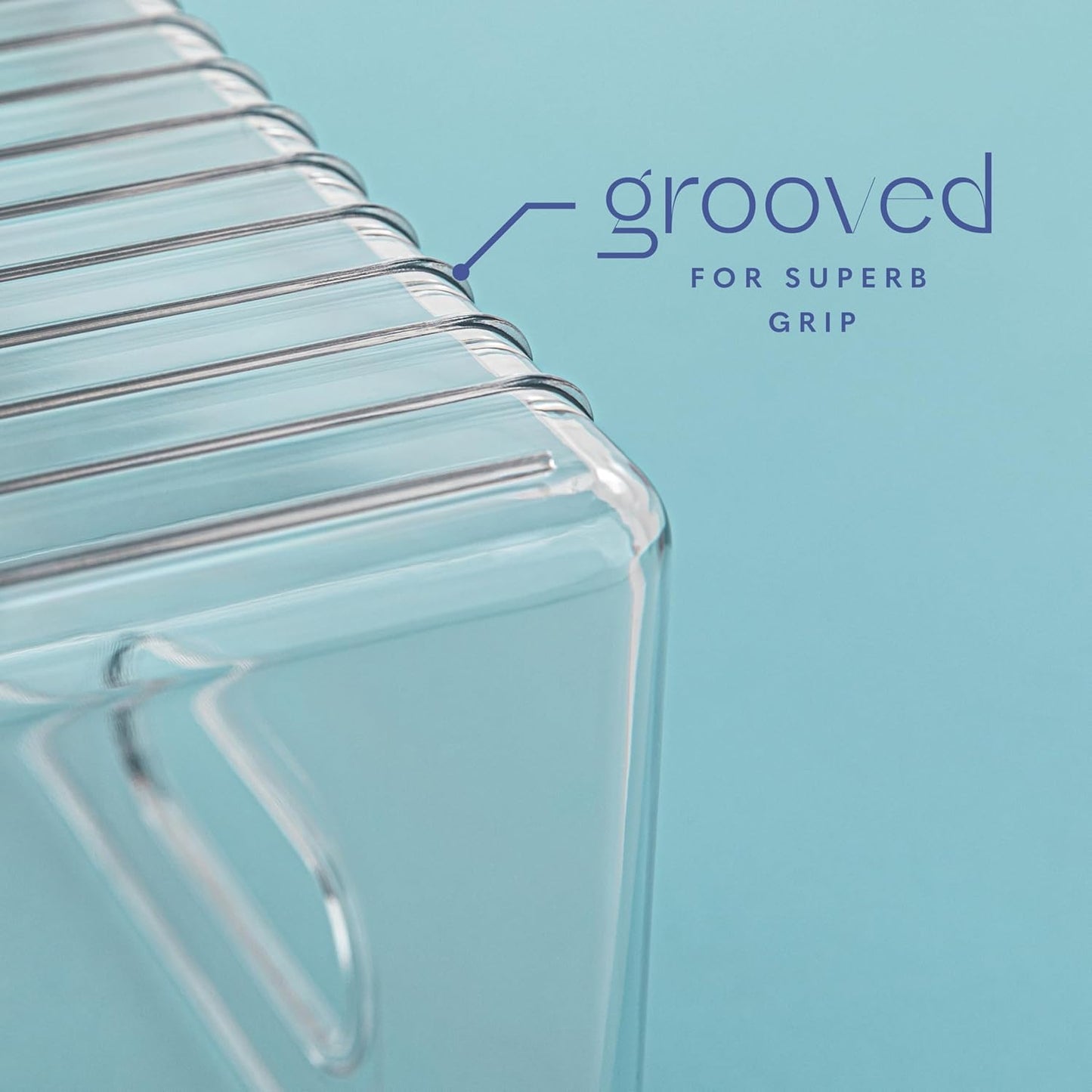 Plastic Food Storage 2 Pack Clear Container Bin with Handles for Organizing Kitchen, Pantry, Refrigerator, Freezer, Pantry, Cabinet, Closet, Bathroom. 16”x6”x5”