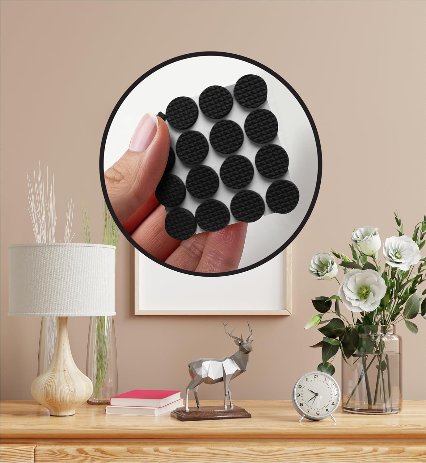 Slipstick GorillaBumperPads Premium 1/2” Rounds Adhesive Non Slip Pads/Bumpers (64 Gripper Dots) Perfect Grips for Small Items/Décor, Cabinet Stoppers, Drawer/Door Bumpers, Glass/Picture Frame Pads