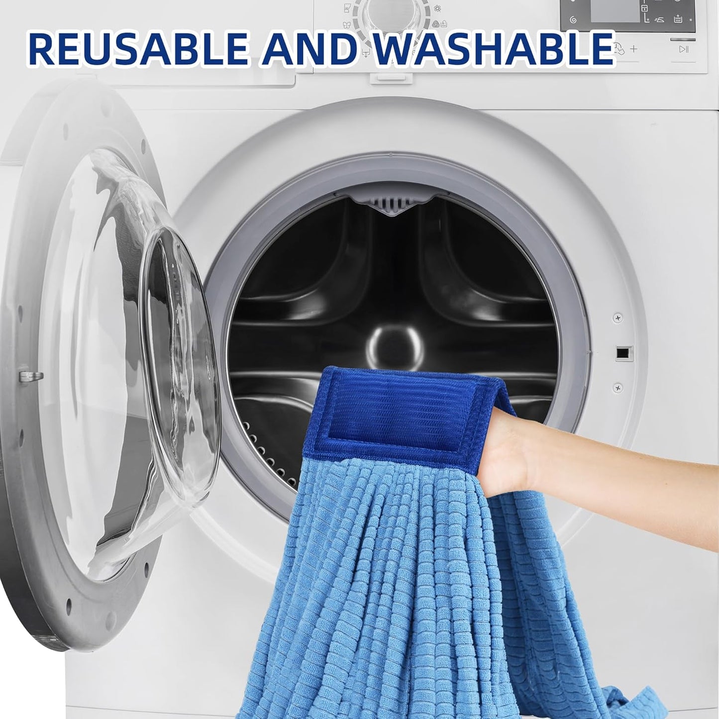 Large Microfiber Tube Mop Heads,Heavy Duty Mop Head,Highly Absorbent,Commercial Mop Head Replacement,Wet Mop Heads Replacement,for Hardwood, Tile, Laminate Floors (Blue)