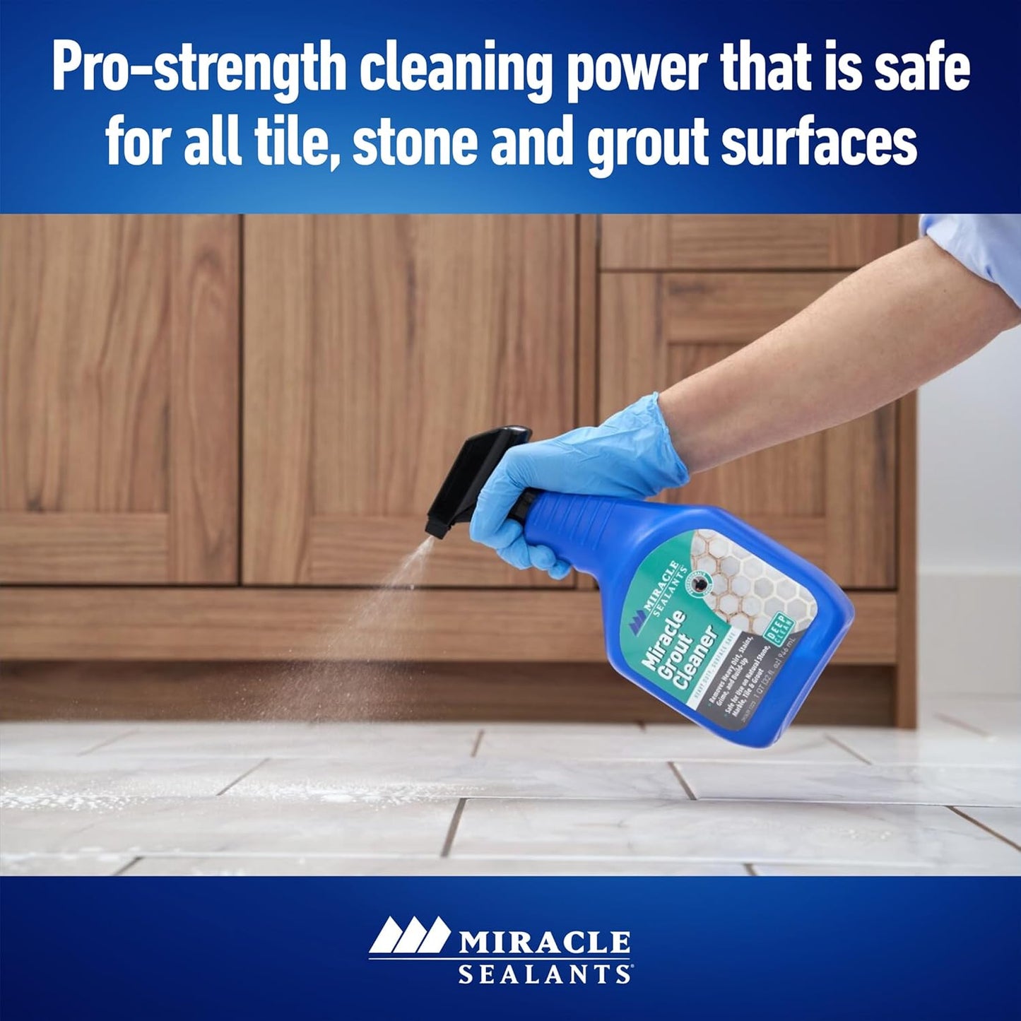 Miracle Sealants Heavy Duty Miracle Grout Cleaner Spray for Natural Stone, Marble, Tile & Grout, Quart, 6 Pack