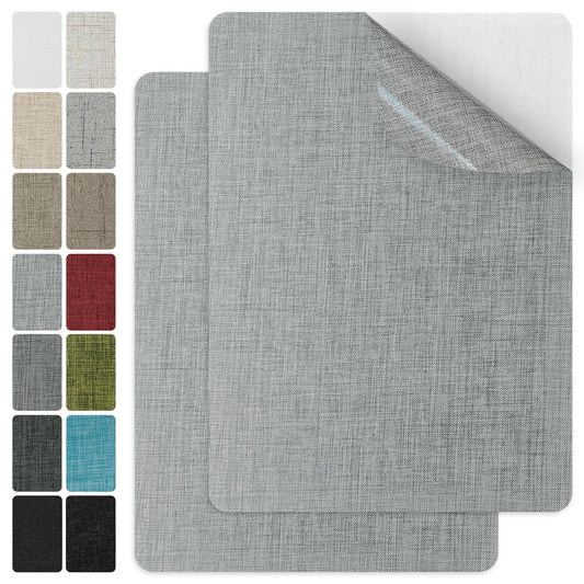 J.CARP 2Pcs Linen Repair Patches, Large Self-Adhesive Fabric Patch for Sofas, Couch, Furniture, Car Seats (8 * 11 inches-2PCS Grayish Beige2.0)